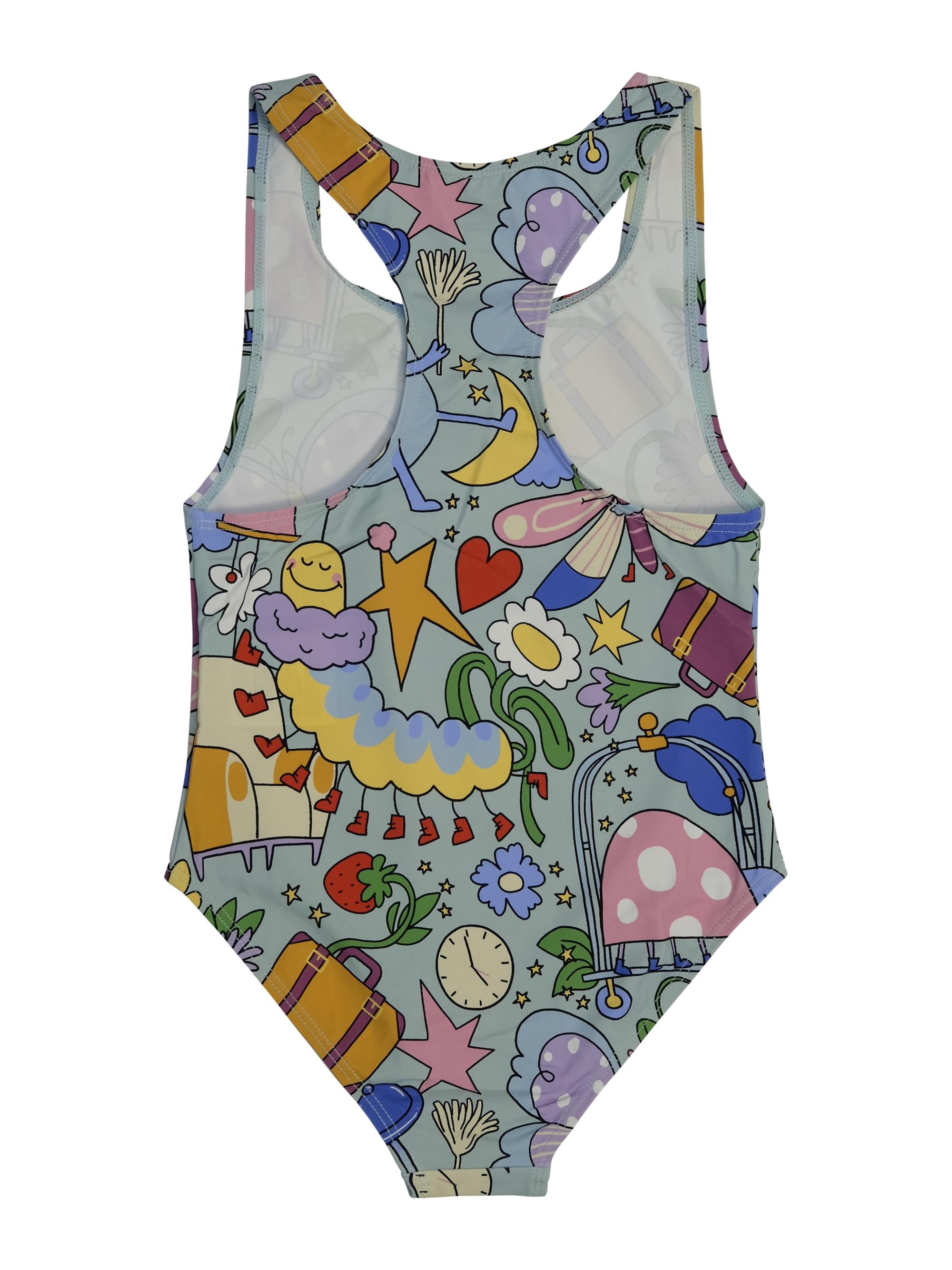 Costume intero per bambina Stella McCartney Kids multicolor con stampa grafica all-over TYCA29 Z3509 754MC STELLA McCARTNEY KIDS