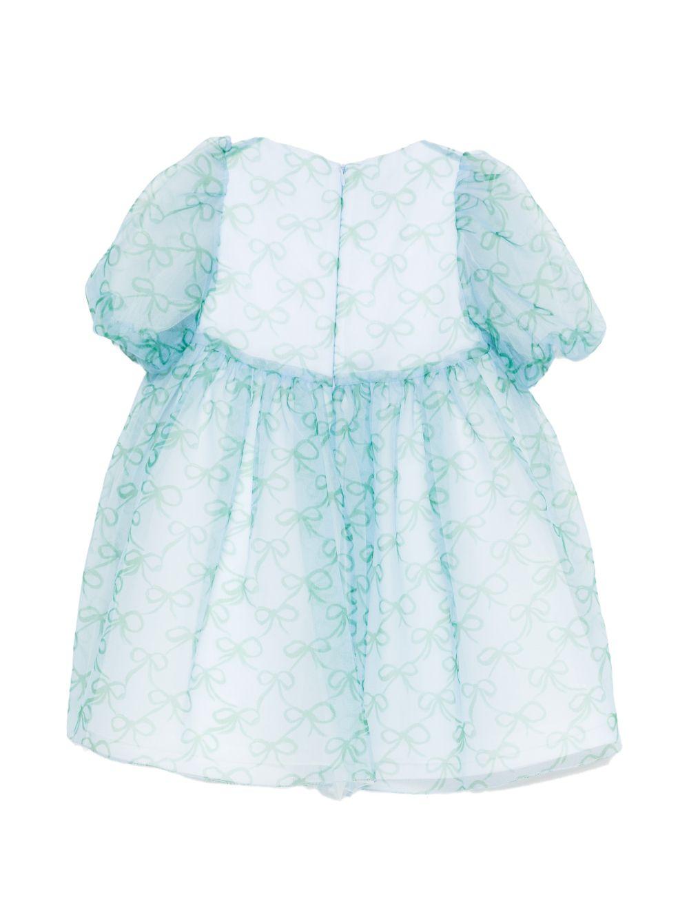 Abito per bambina Mi Mi Sol azzurro con maniche a palloncino MFAB784TS1114 LTB MIMISOL