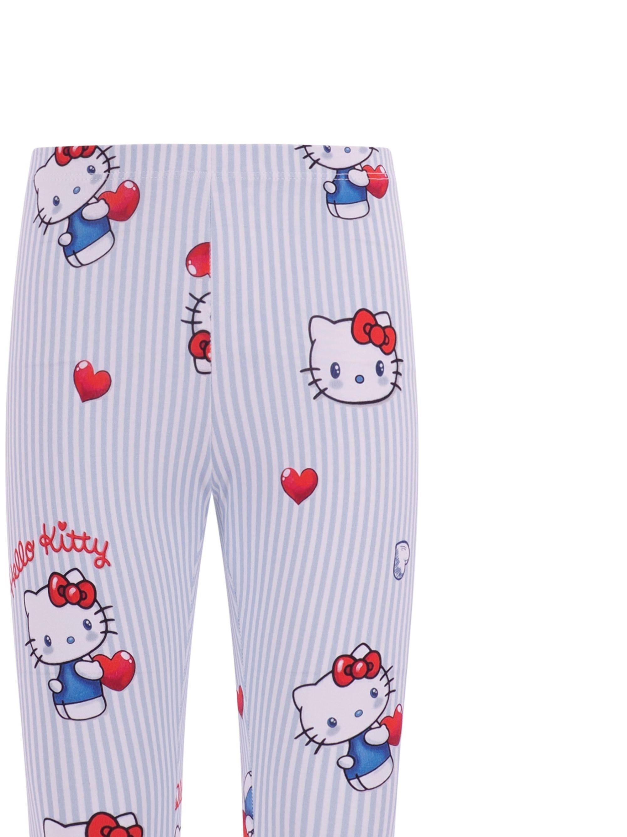 Pantaloni per bambina Monnalisa azzurri con stampa grafica all-over 19G419NP 7749 9958 MONNALISA