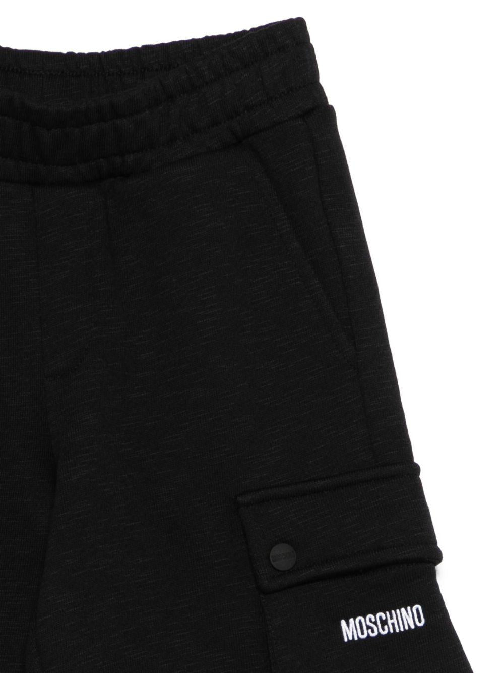 Set t-shirt e shorts per bambino Moschino Kids nero con tre Teddy Bear HUG00WLCA88 60100 MOSCHINO KIDS