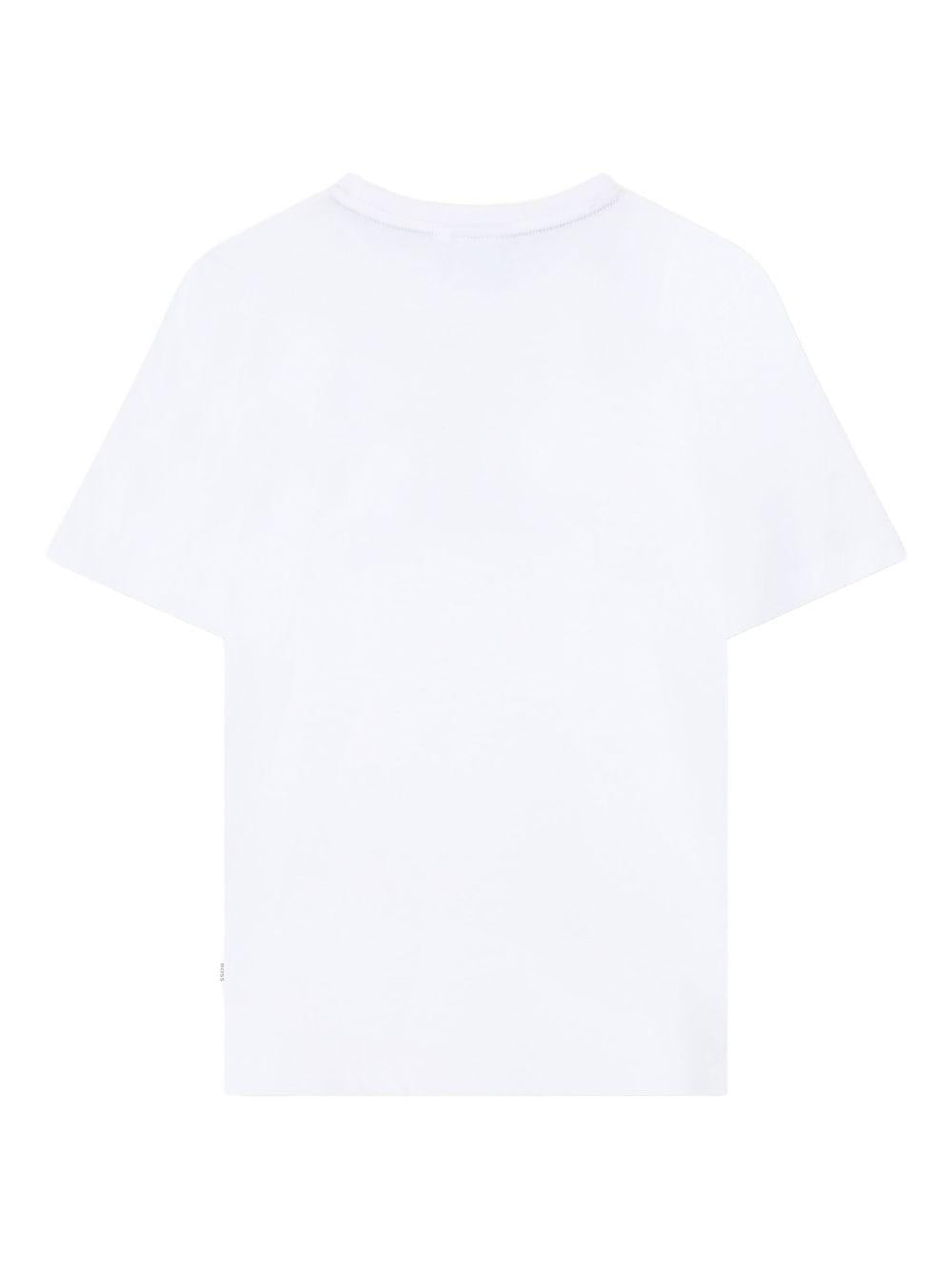 T-shirt per bambino Boss Kids bianco con stampa grafica J52979 10P BOSS KIDS