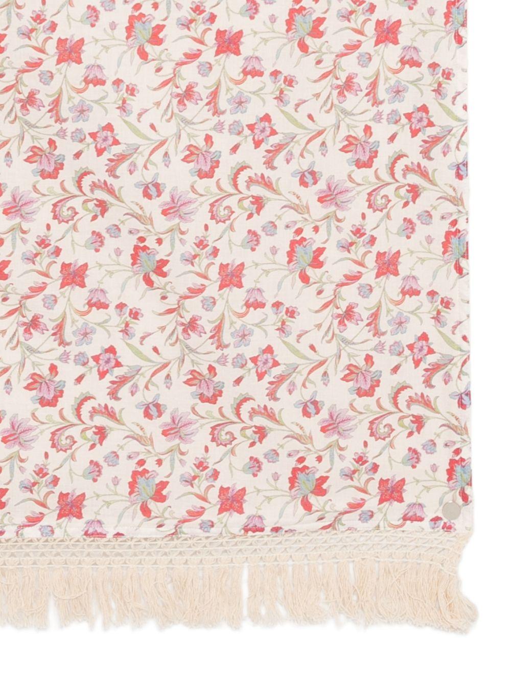 Telo mare per bambina Louise Misha bianco con stampa floreale all-over WBI-S26-B0240 CREAM LOUISE MISHA