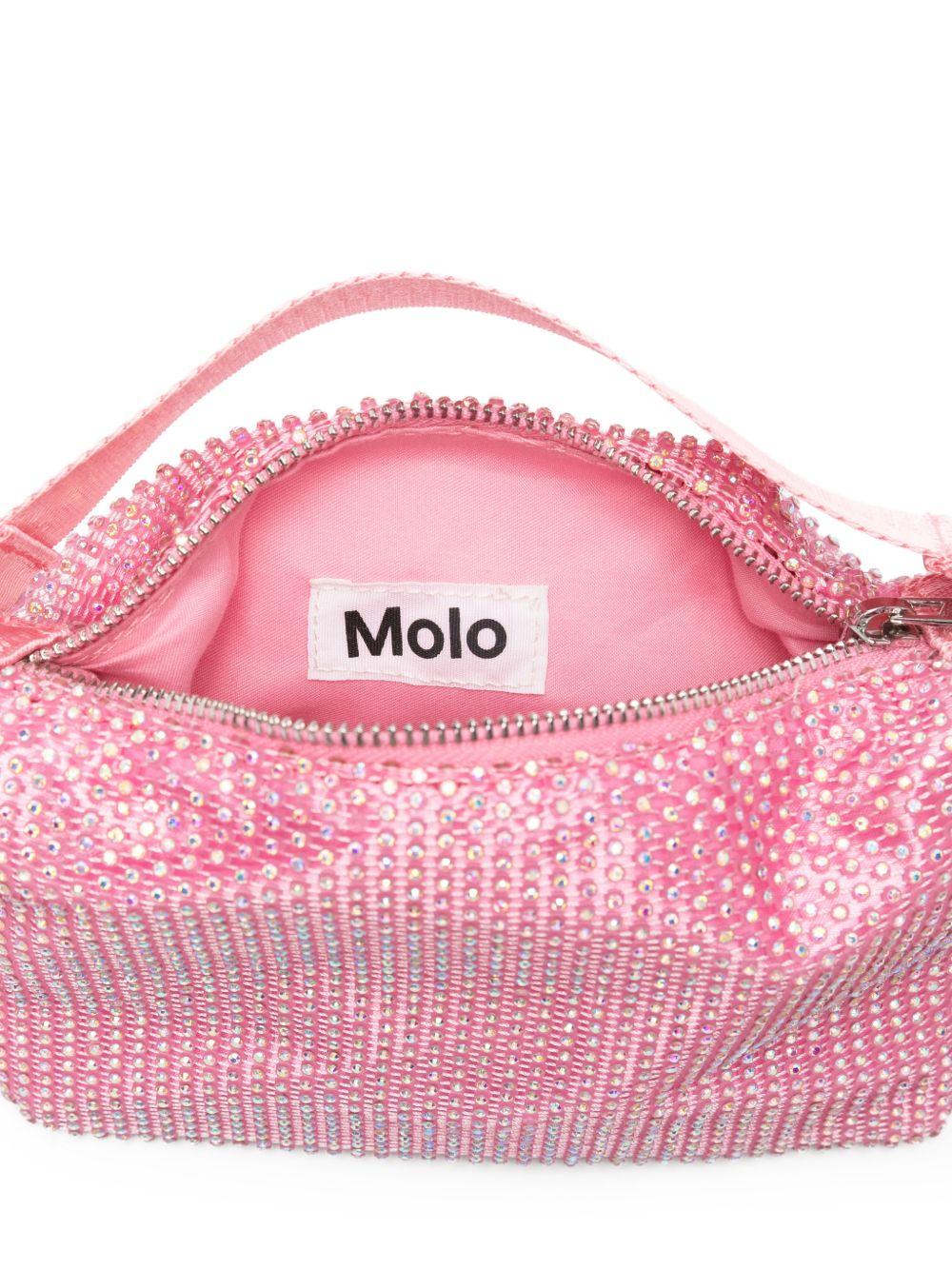 Borsa a tracolla per bambina Molo rosa con decorazioni in cristalli 7S26V105 8058 MOLO