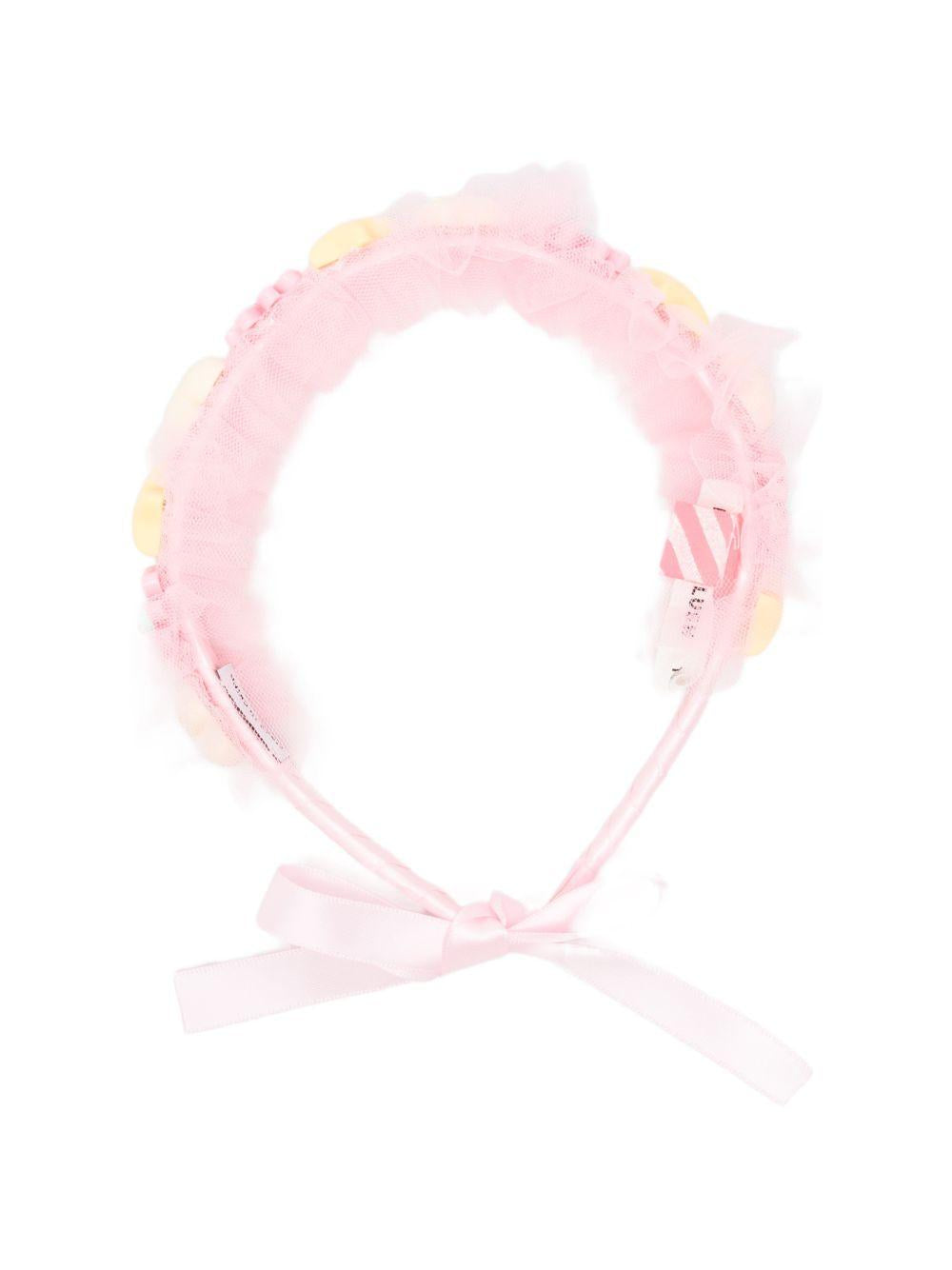 Cerchietto per capelli per bambina Billieblush rosa con applicazione fiori U22056 44L BILLIEBLUSH