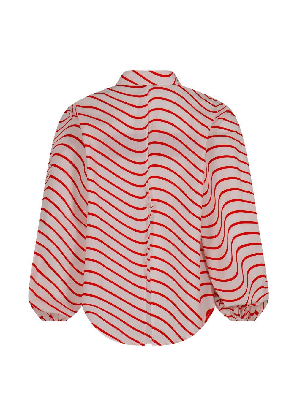 Blusa per bambina MSGM Kids con motivo a righe rosse S6MSJGSI178 MS004 MSGM KIDS