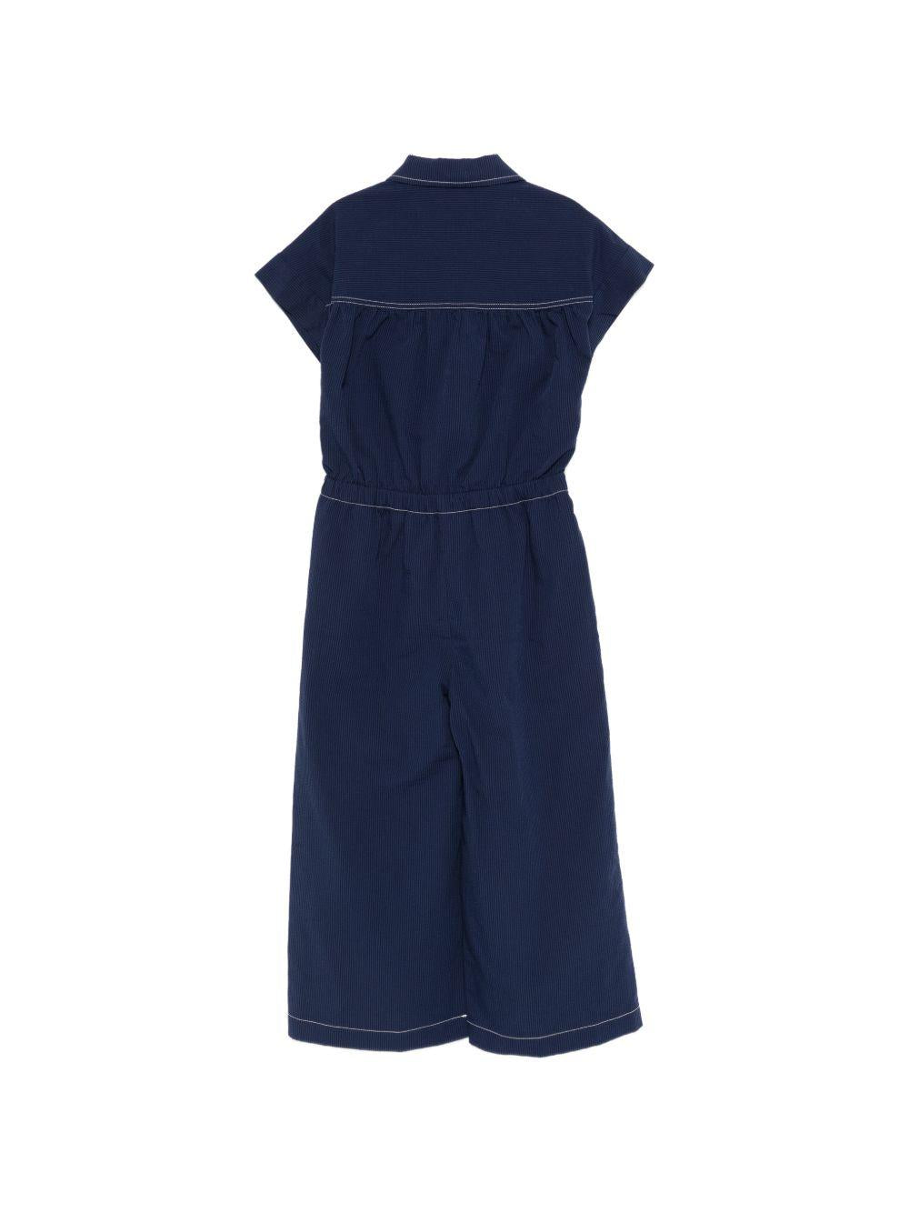 Tuta intera per bambina Bonpoint blu con tasche sul davanti S06GOVW00001 274A BONPOINT