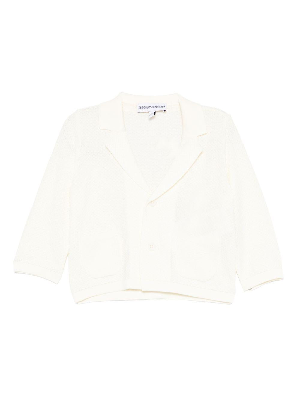 Blazer per neonato Emporio Armani Kids bianco a maniche lunghe EB001223 AF23412 U0007 EMPORIO ARMANI KIDS