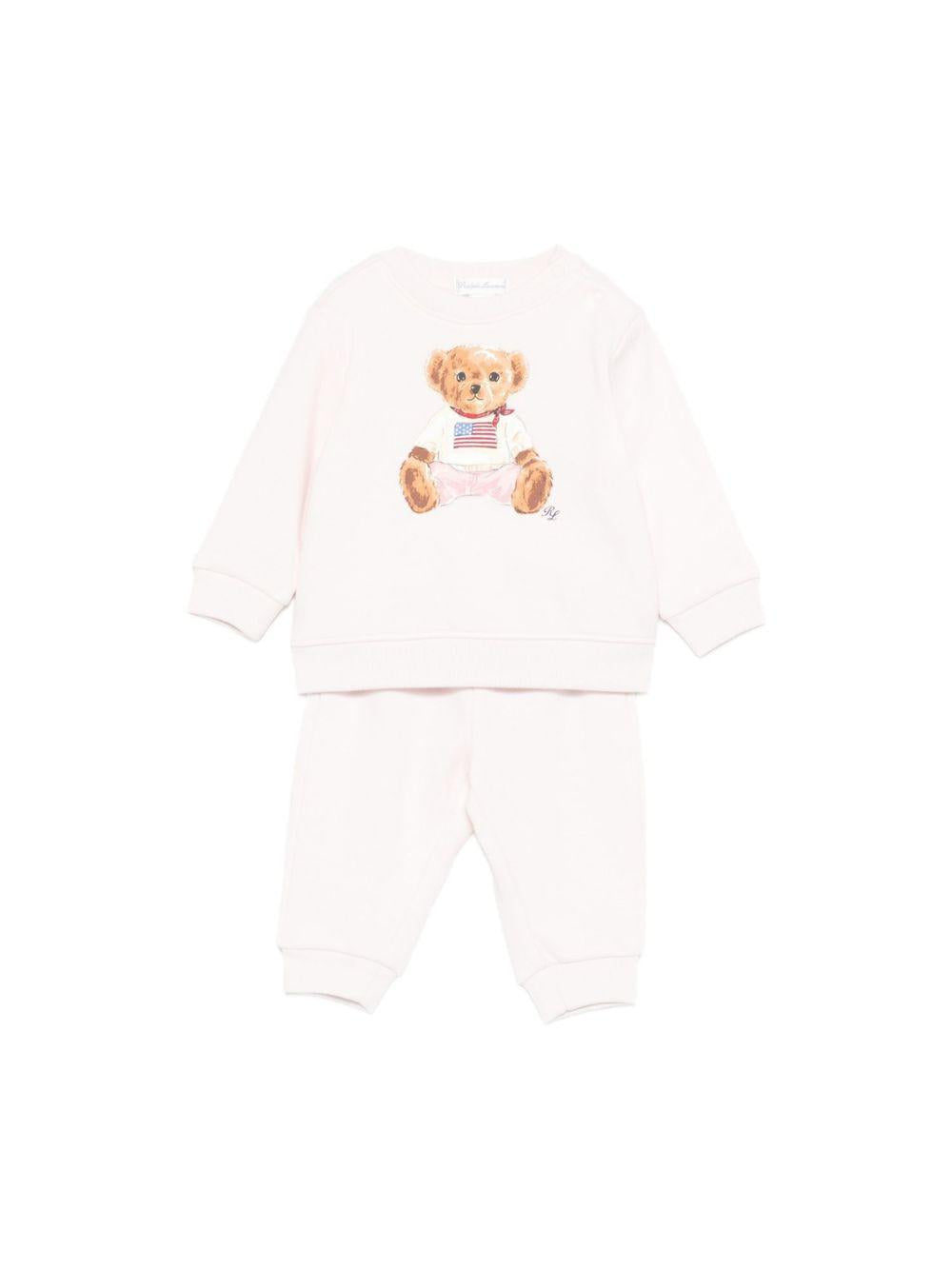 Set di maglia e pantaloni per neonata Polo Ralph Lauren Kids rosa con stampa grafica Teddy 310P02078 002 Ralph Lauren kids