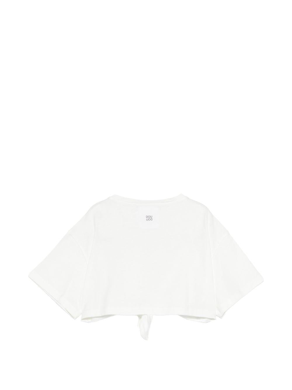 T-shirt per bambina Douuod Kids bianca con nodo DY8A11 Z3708 101 DOUUOD