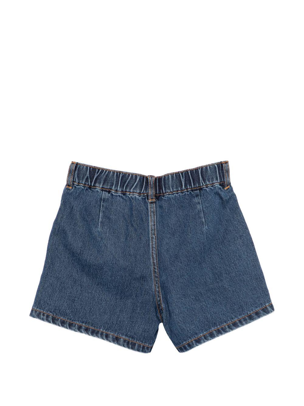 Shorts per bambina Moschino Kids denim con logo ricamato HDQ024L0E35 41104 MOSCHINO KIDS