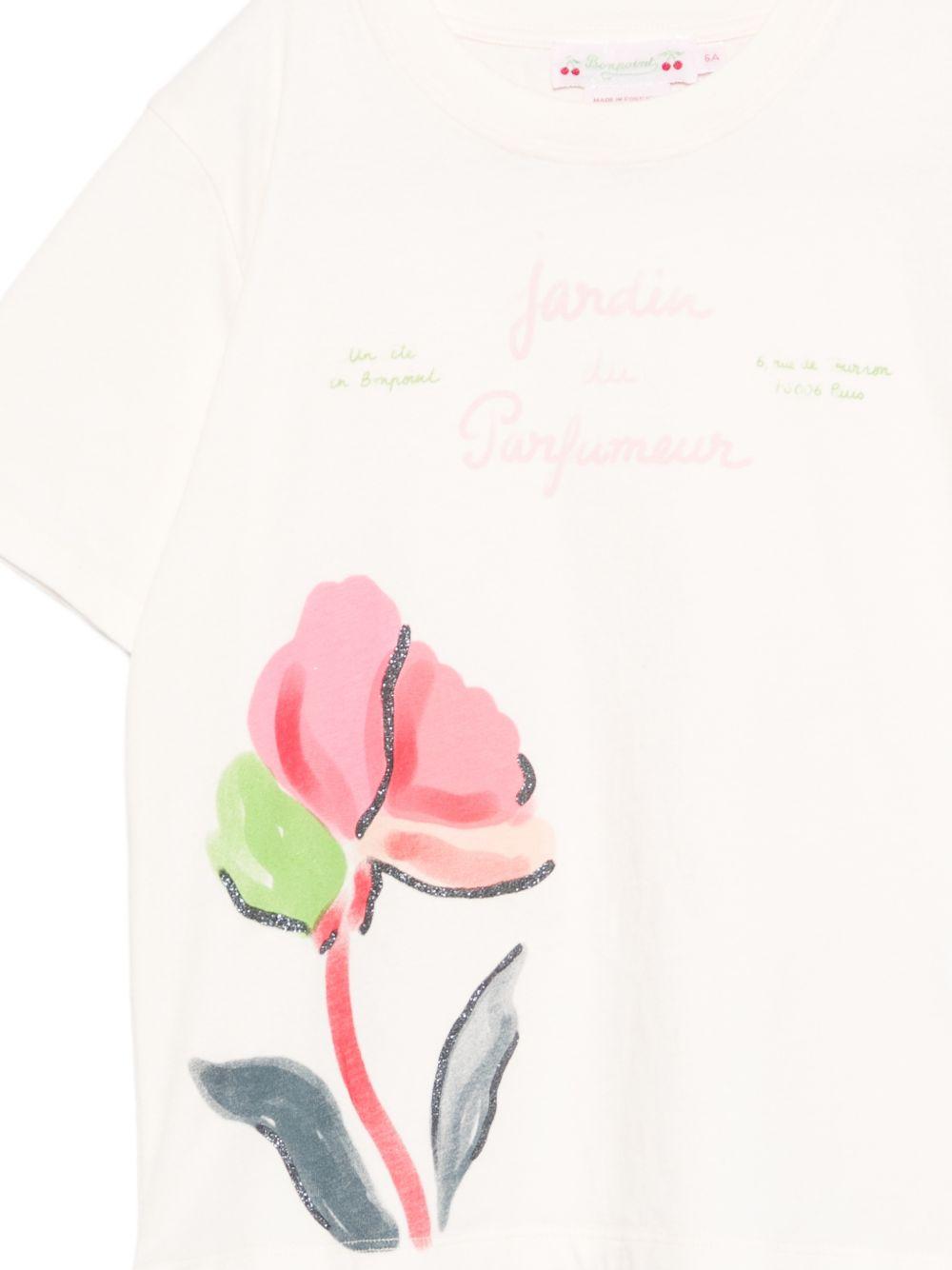 T-shirt per bambina Bonpoint roa con stampa floreale S06GTSK00026 121 BONPOINT