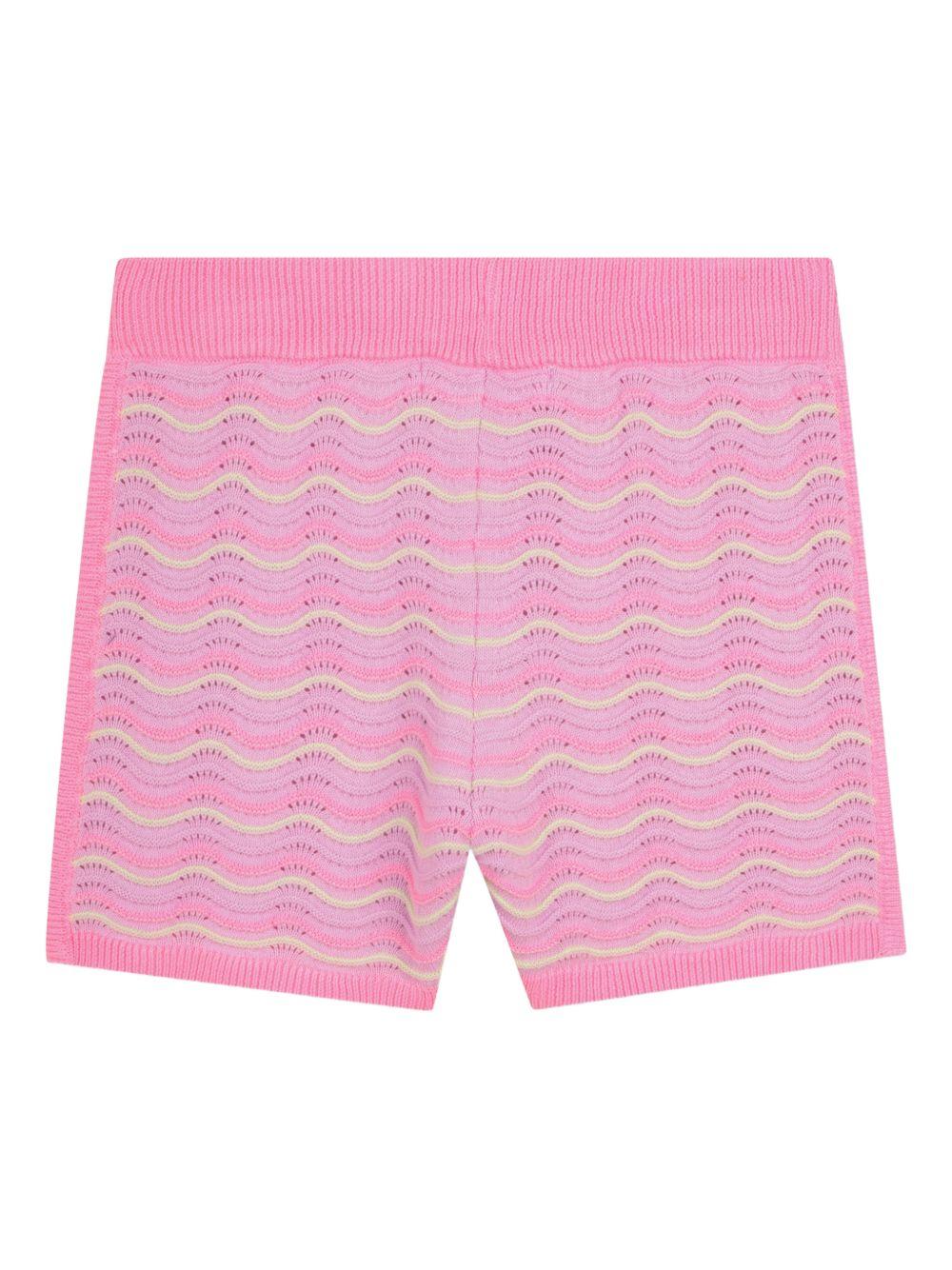 Shorts per bambina Billieblush rosa con motivo a onde in maglia U21895 929 BILLIEBLUSH
