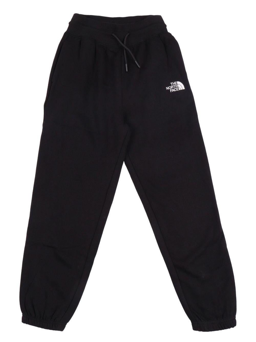 Pantaloni sportivi per bambino The North Face Kids neri con logo sul davanti NF0A8GR6 JK31 THE NORTH FACE KIDS