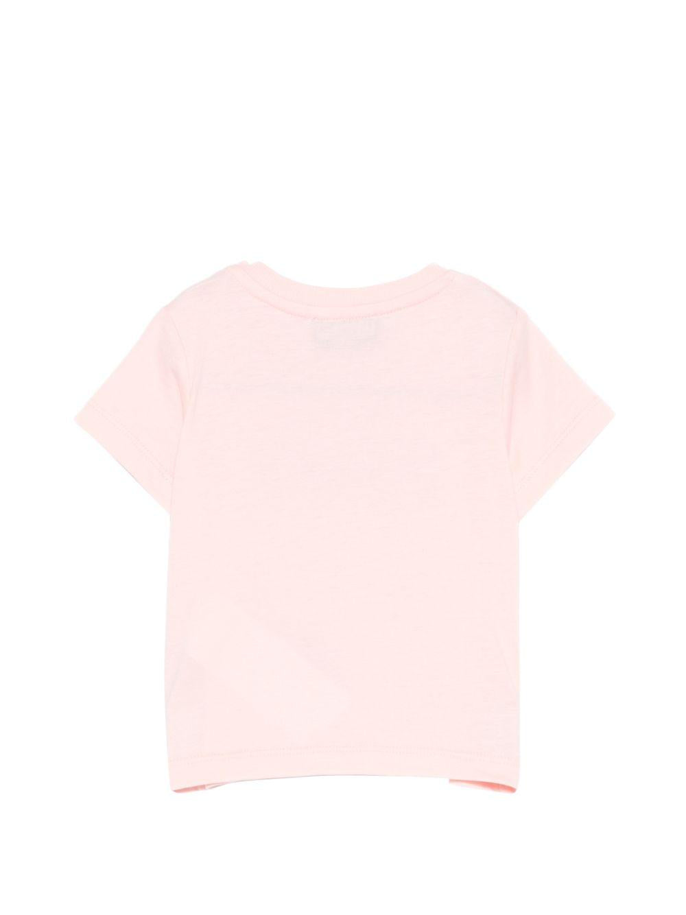 T-shirt per neonata Moschino Kids rosa con stampa Teddy sul davanti MUM04MLAA01 50209 MOSCHINO KIDS