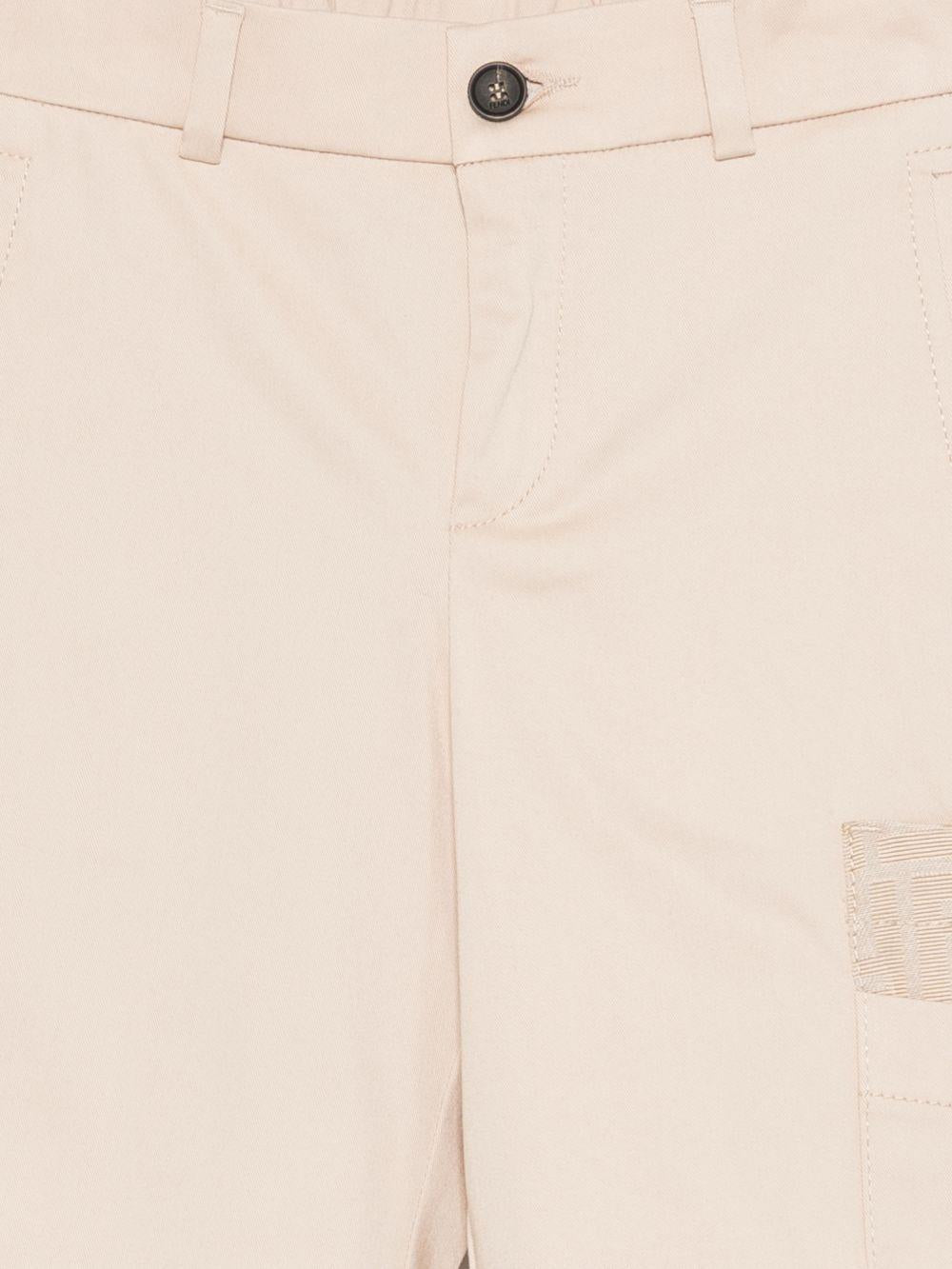 Shorts per bambina Fendi Kids beige con toppa con logo FF JMF565 AS5Y F1P2N FENDI KIDS