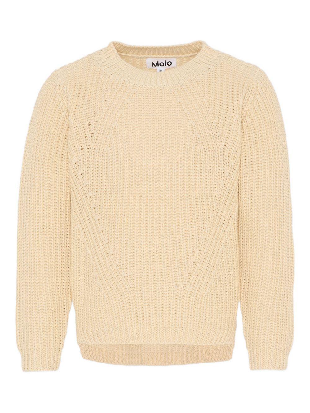 Maglione per bambina Molo beige con texture traforata 2S26K202 8894 MOLO