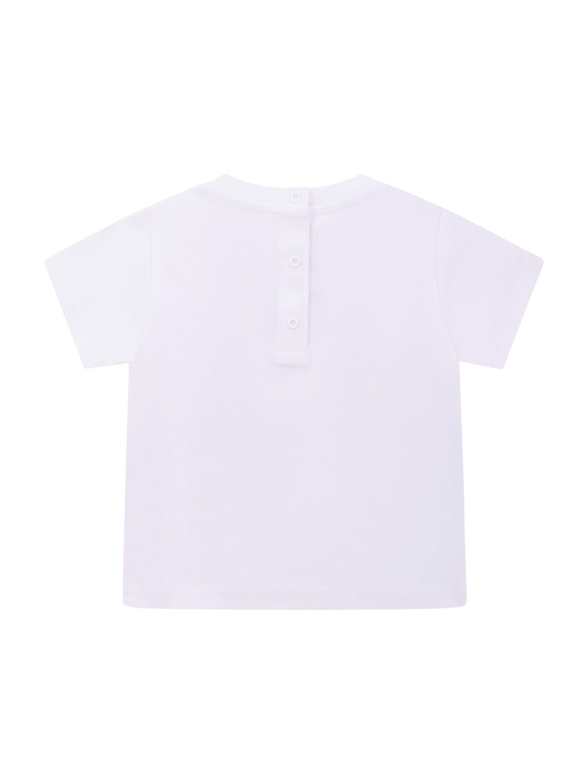 T-shirt per neonato Balmain Kids bianca con logo sul davanti BY8501 Z3672 100BL BALMAIN KIDS