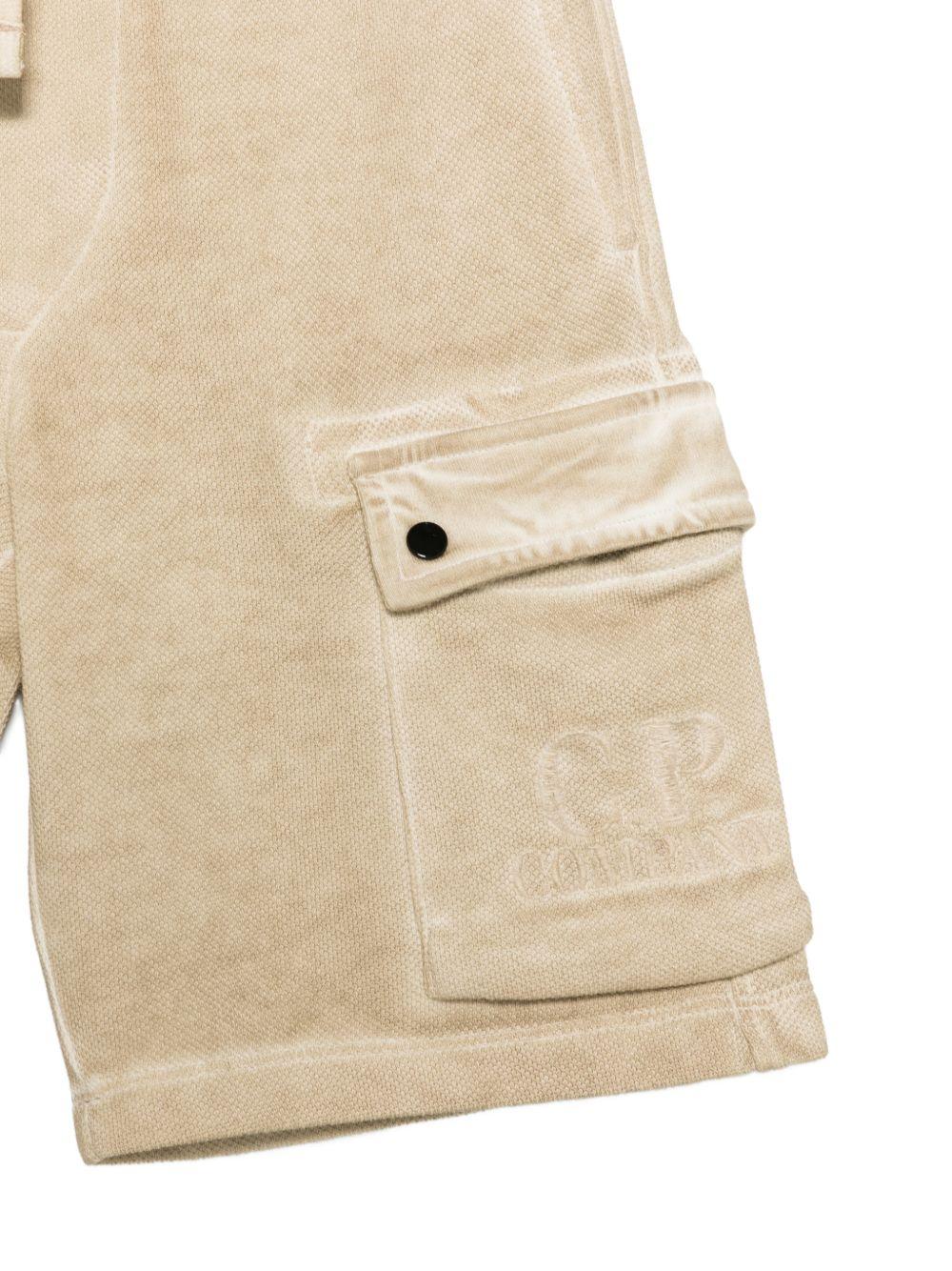 Shorts per bambino C.P. Company Kids beige con chiusura a coulisse CUQ00PLEC00 20129 C.P.COMPANY KIDS