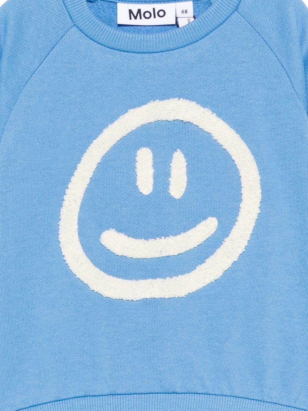 Felpa per neonato Molo blu con ricamo smile sul davanti 6S26J203 5615 MOLO
