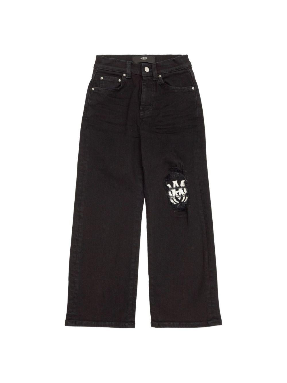 Jeans per bambino Amiri Kids nero con toppa con logo ACBMPA1004 034 AMIRI