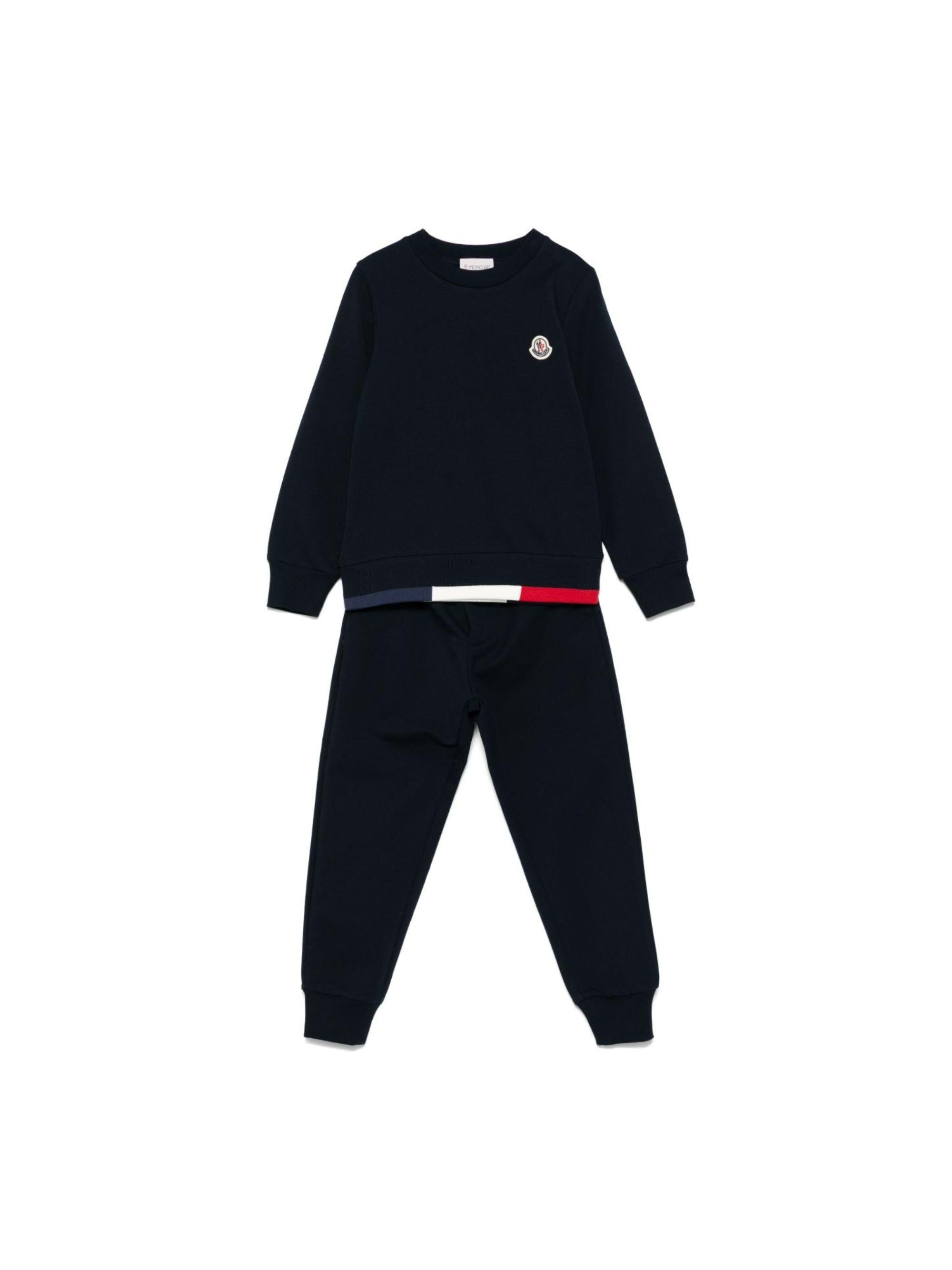 Set tuta sportiva per bambino Moncler Enfant nera elasticizzata L19548M0000589AEB 778 MONCLER ENFANT