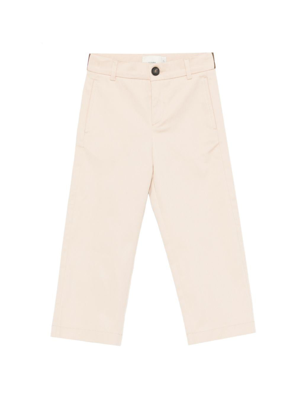 Pantaloni per bambino Fendi Kids beige con banda logo JMF561 AS5Y F1P2N FENDI KIDS