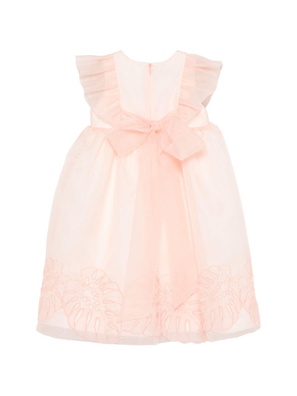 Abito per bambina Mi Mi Sol rosa con ruches e ricami MFAB771LUTS1117 SAL MIMISOL