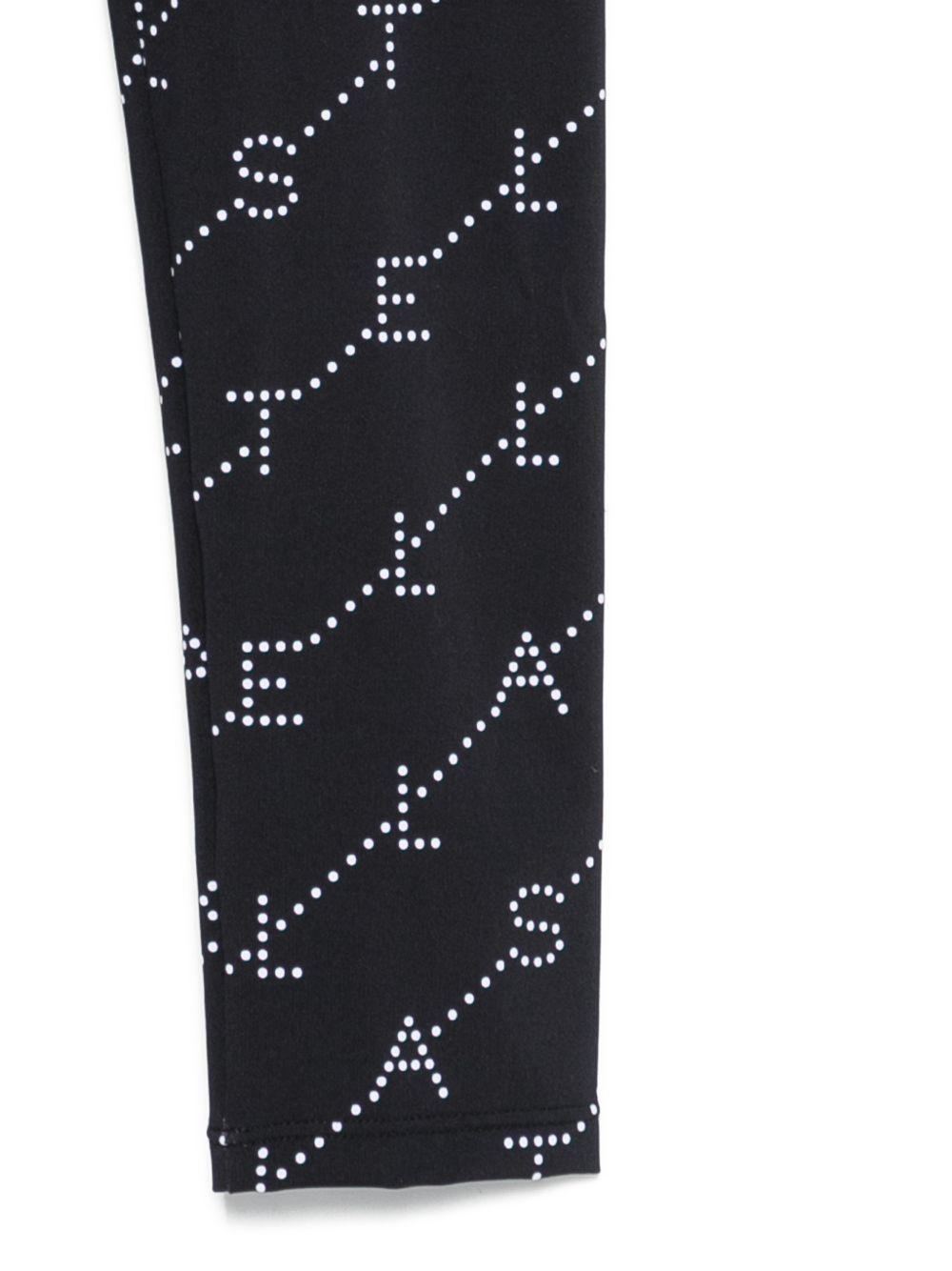 Leggins per bambina Stella McCartney Kids neri con stampa logo all-over TY6D30 Z3479 930BC STELLA McCARTNEY KIDS
