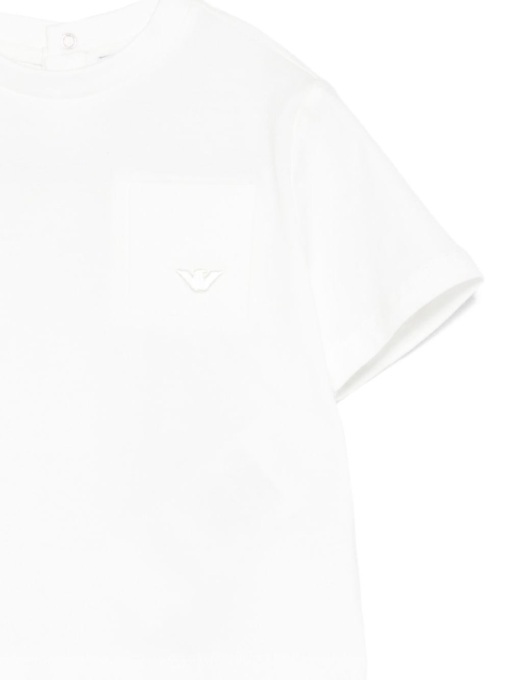 T- shirt per neonato Emporio Armani Kids bianca con scollo tondo EB001326 AF21808 U0003 EMPORIO ARMANI KIDS