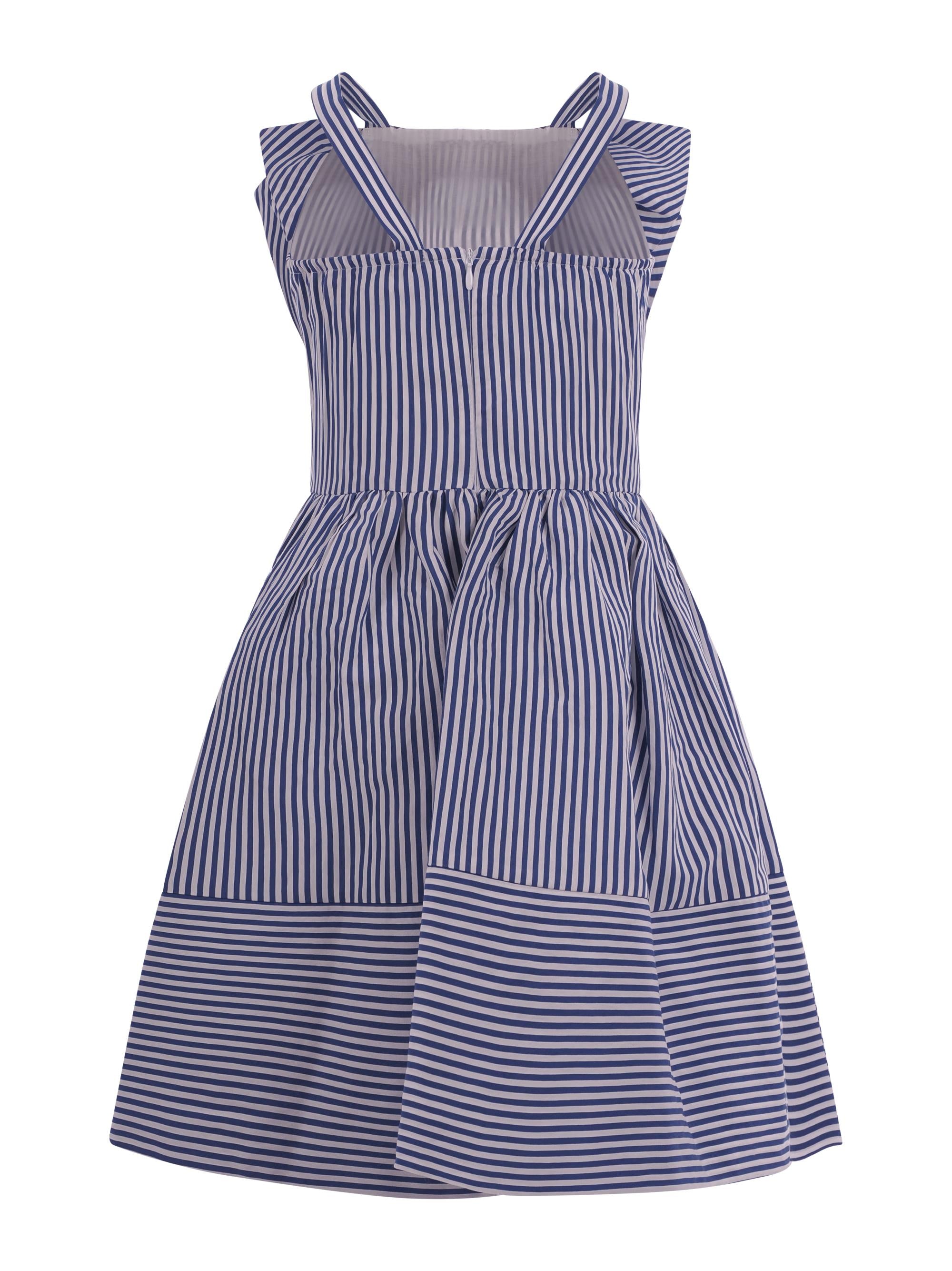 Abito per bambina Monnalisa blu a righe 11G914 7315 9956 MONNALISA