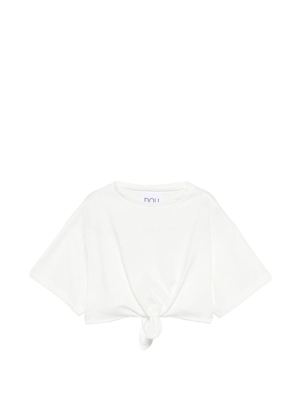 T-shirt per bambina Douuod Kids bianca con nodo DY8A11 Z3708 101 DOUUOD