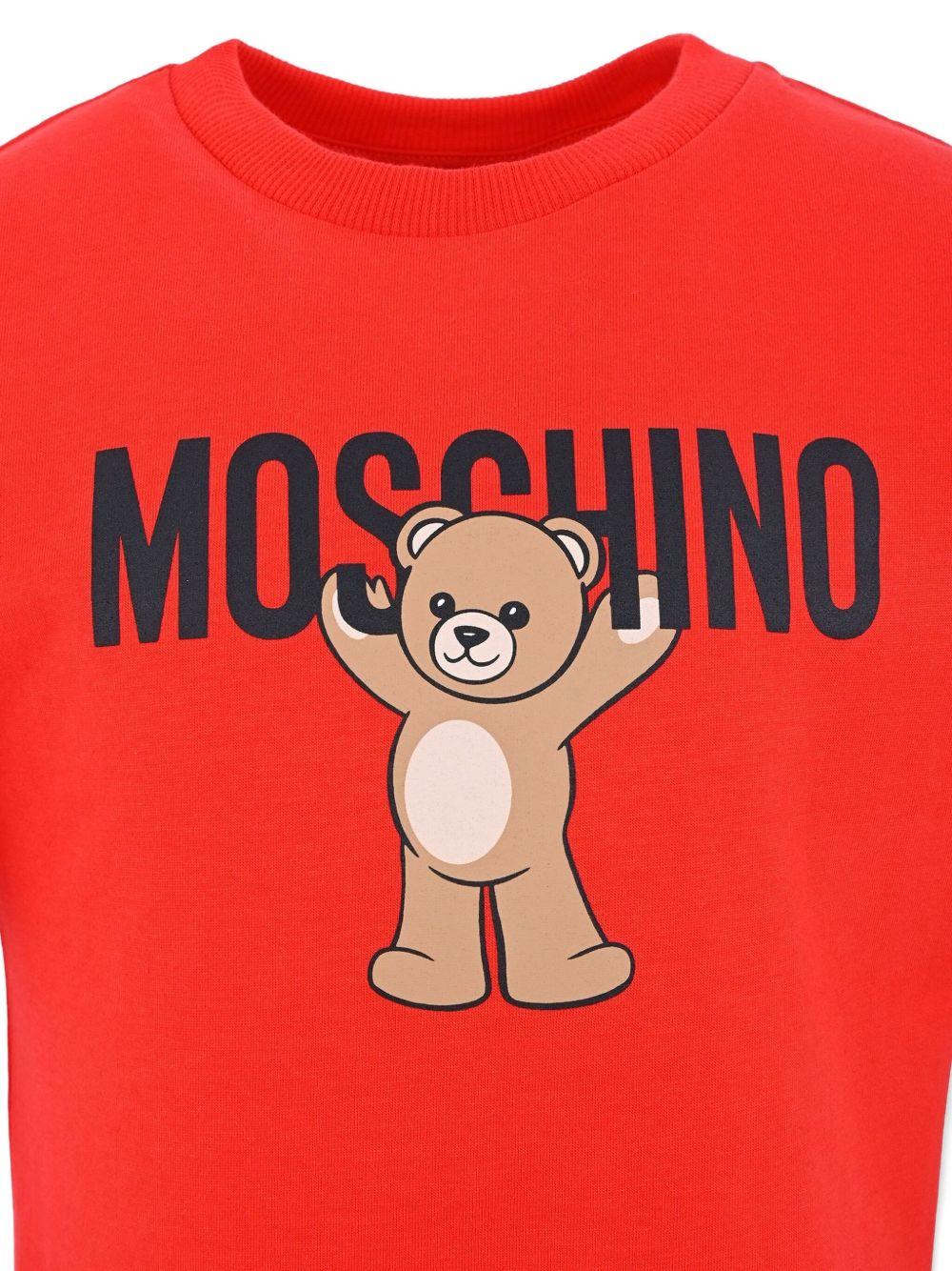 T-shirt per bambino Moschino Kids rosso con stampa Teddy Bear HMM05GLAA10 50109 MOSCHINO KIDS