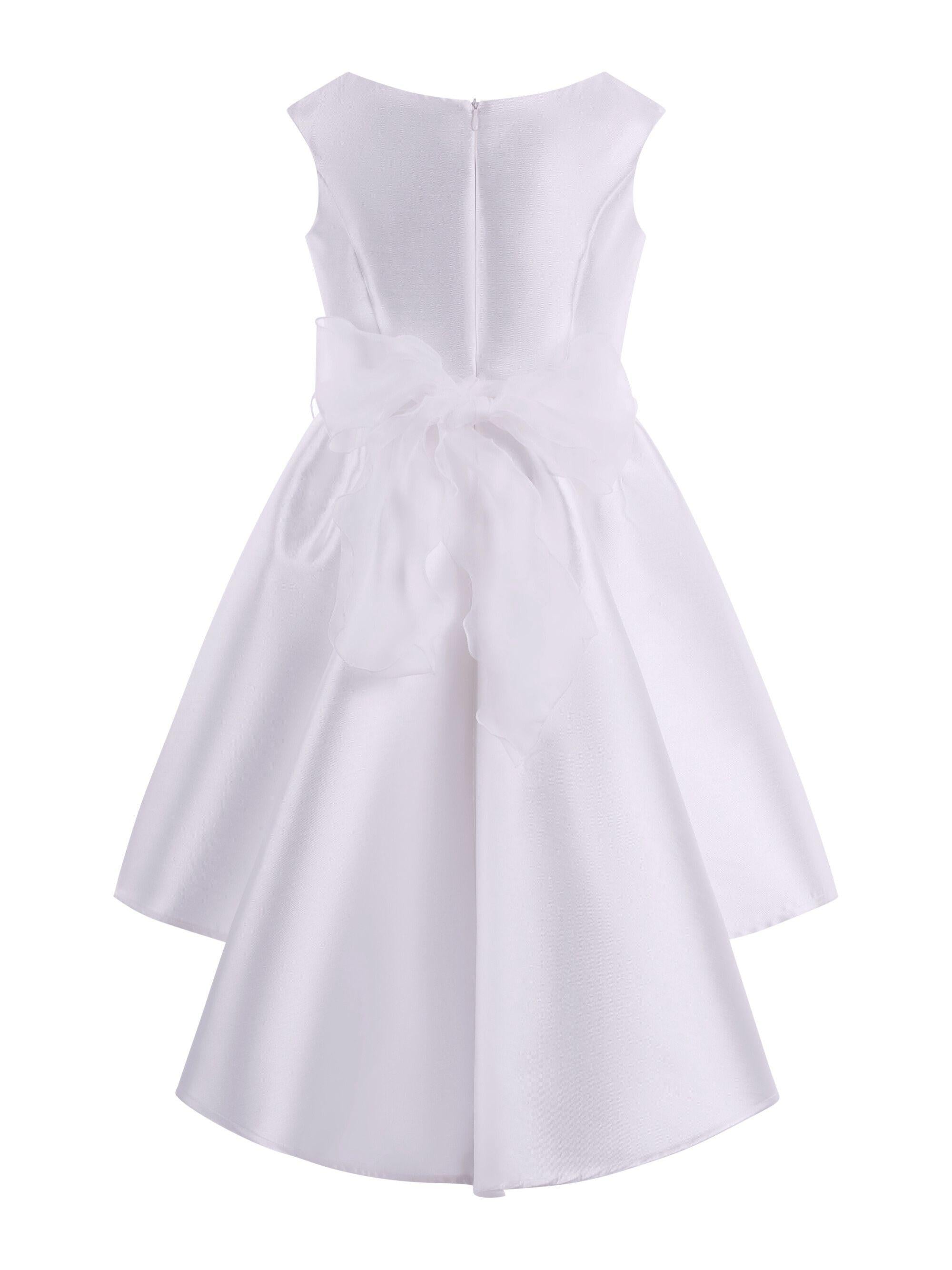 Abito per bambina Monnalisa bianco con applicazione a fiori 71G912 7304 0158 MONNALISA