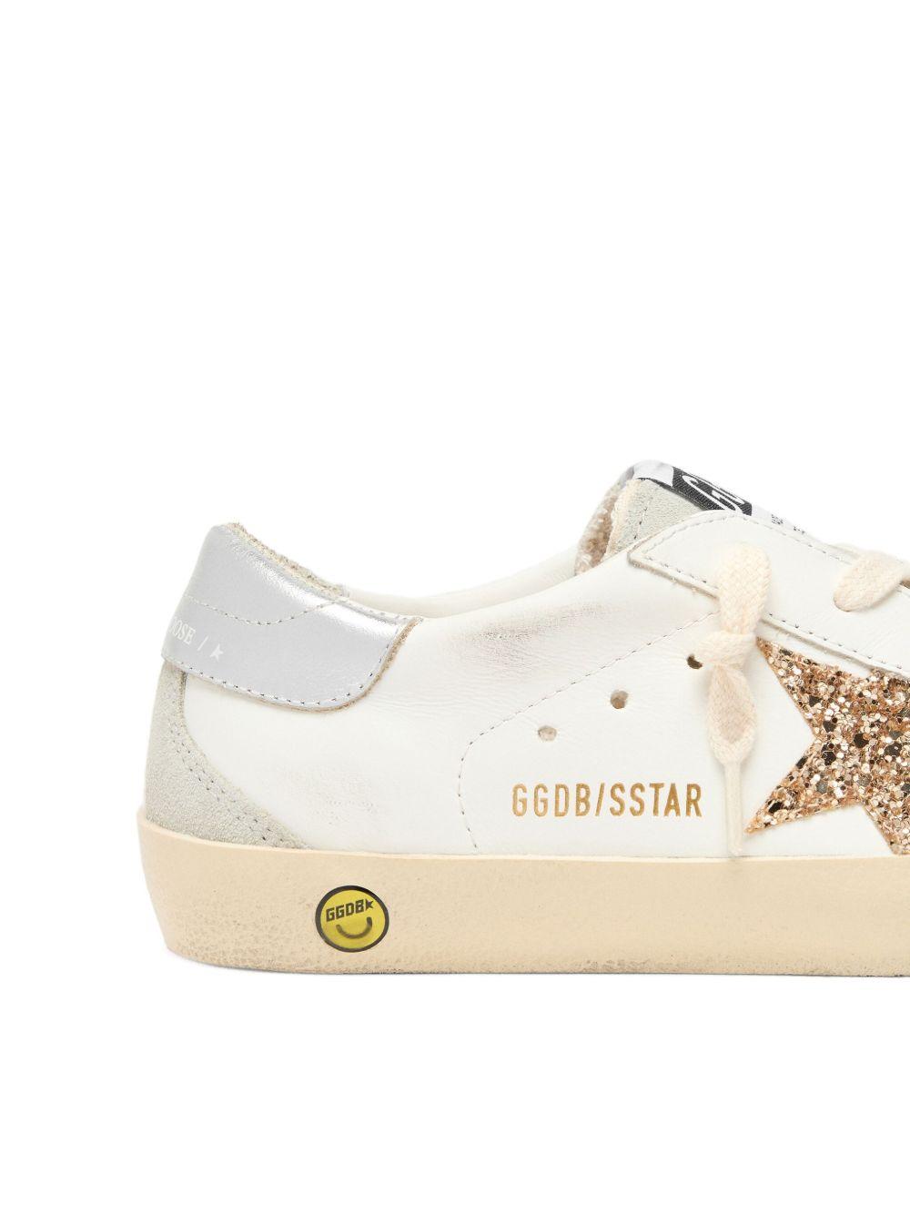 Sneakers in pelle per bambina Golden Goose Kids bianco con stella glitter F00102F008030 10417 GOLDEN GOOSE KIDS