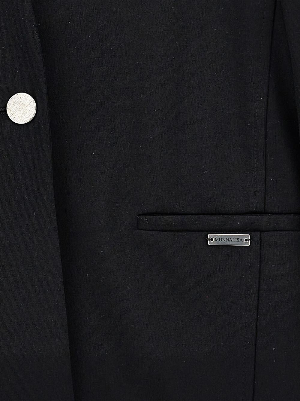 Blazer per bambina Monnalisa nero con tasche a filetto 41G100 7231 0050 MONNALISA