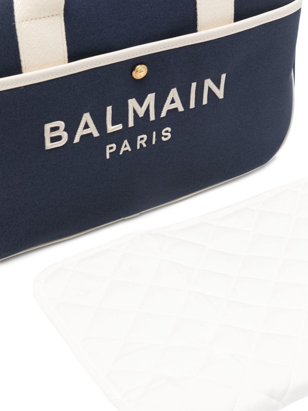 Borsa fasciatoio per neonati Balmain Kids blu con finiture a contrasto BY0608 Z3829 649AV BALMAIN KIDS