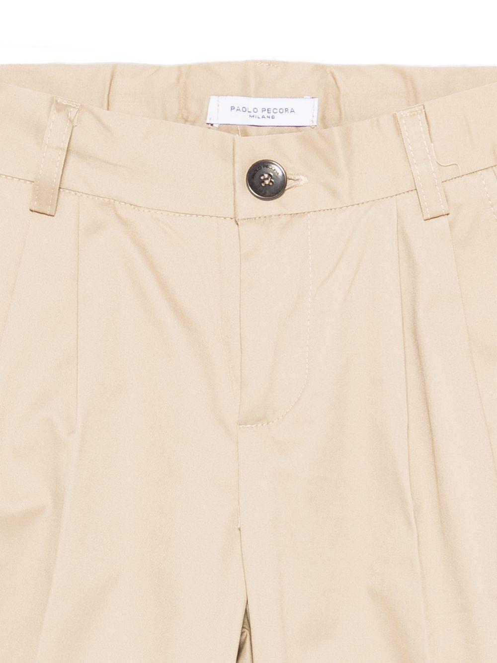 Pantaloni per bambino Paolo Pecora Kids beige con pieghe PP4247 BEIGS PAOLO PECORA KIDS