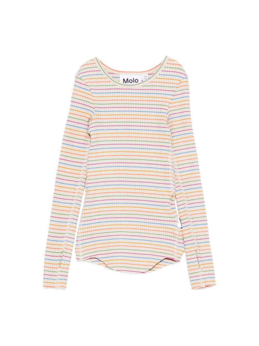 T-shirt Rochelle per bambina Molo multicolor con design a righe 2S26A406 9485 MOLO