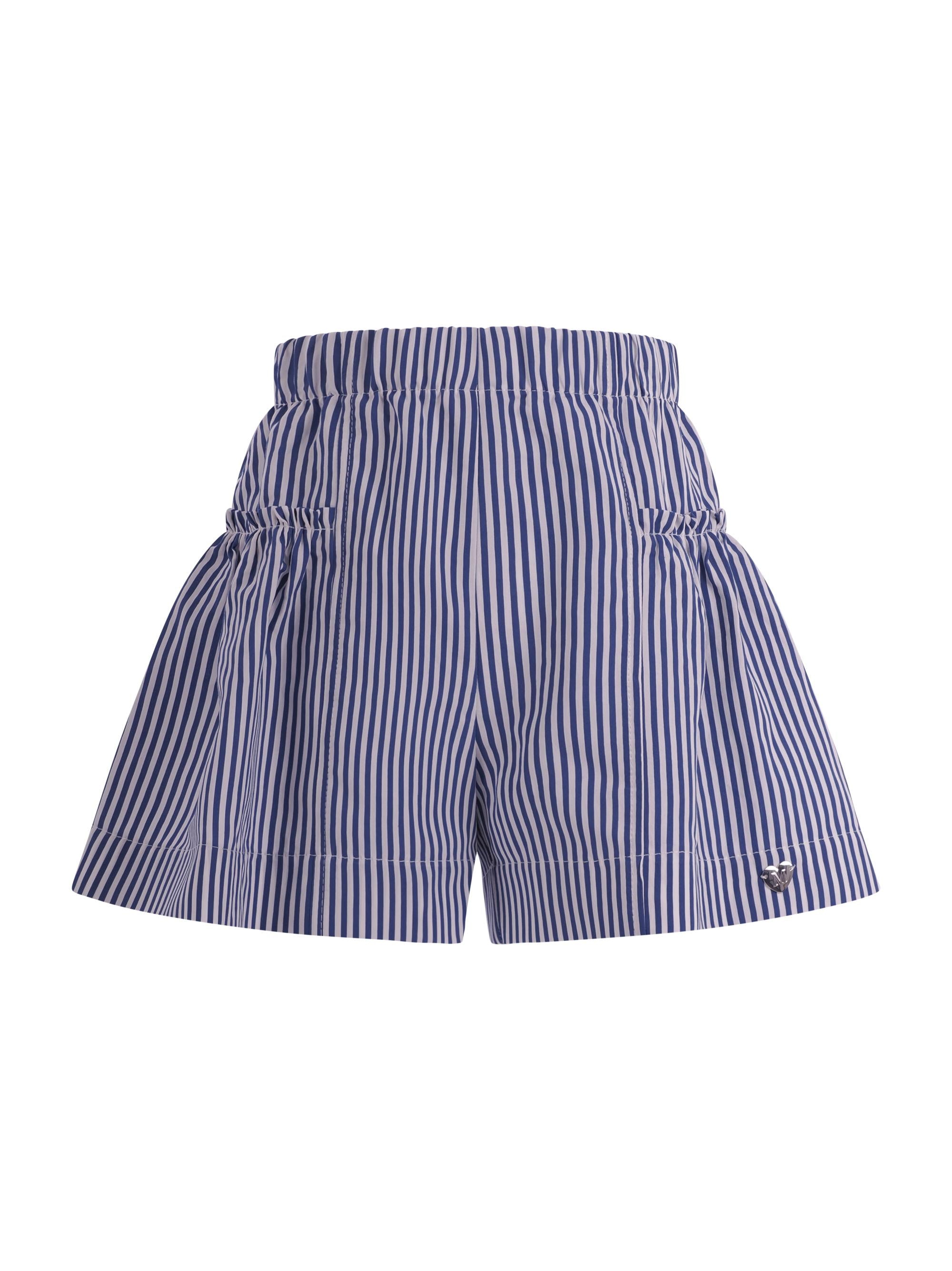 Shorts per bambina Monnalisa blu con motivo a righe 11G408 7315 9956 MONNALISA