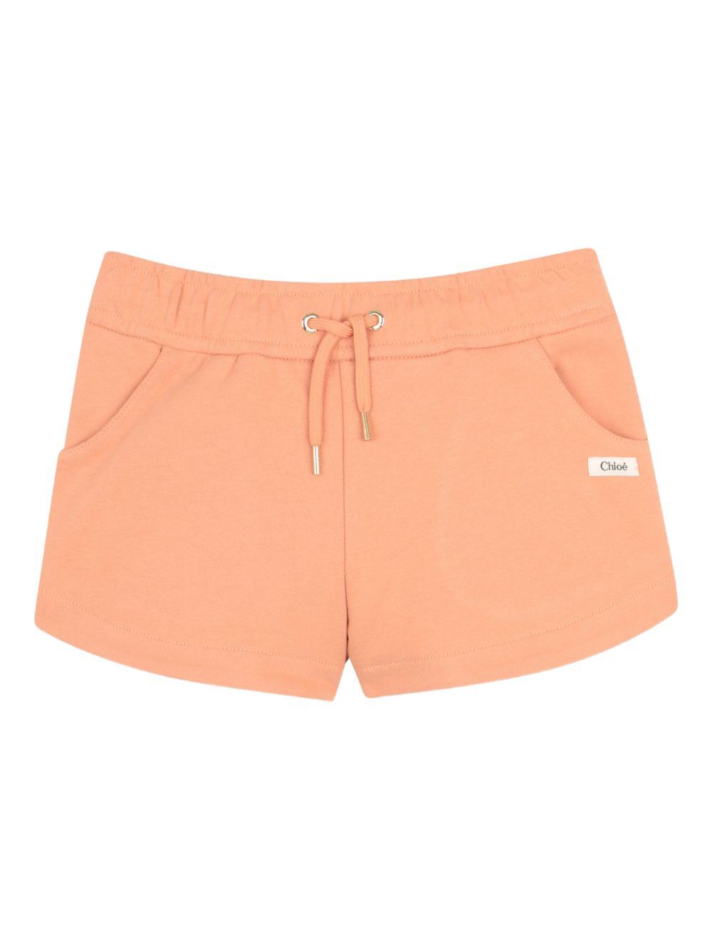 Shorts per bambina Chloé Kids arancione con coulisse C20846 43A CHLOE' KIDS