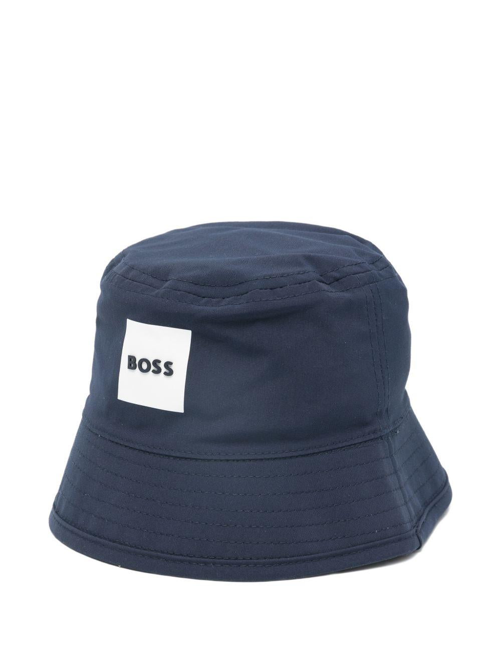 Cappello bucket per neonato BOSS Kids blu reversibile J53140 849 BOSS KIDS
