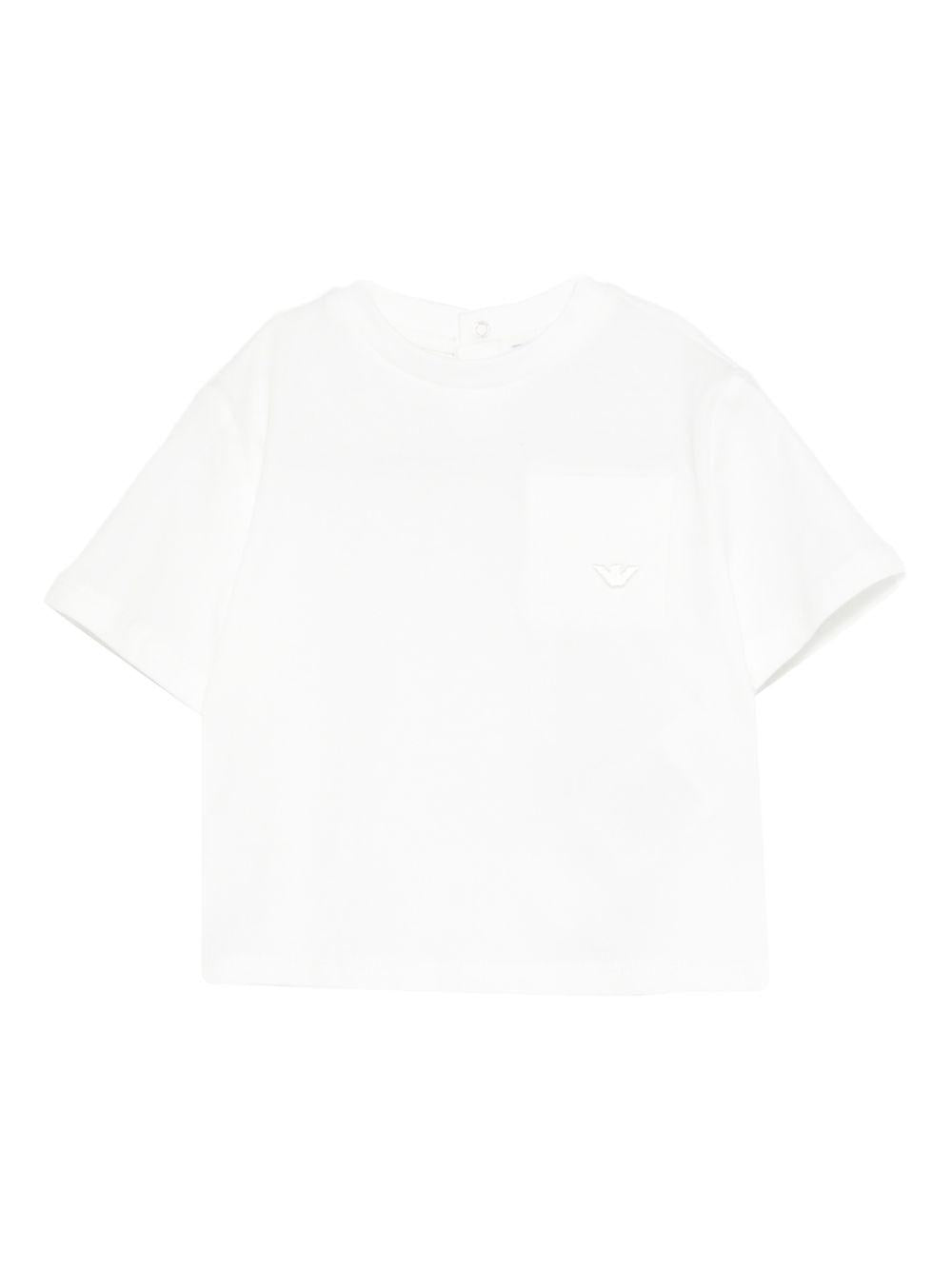 T- shirt per neonato Emporio Armani Kids bianca con scollo tondo EB001326 AF21808 U0003 EMPORIO ARMANI KIDS