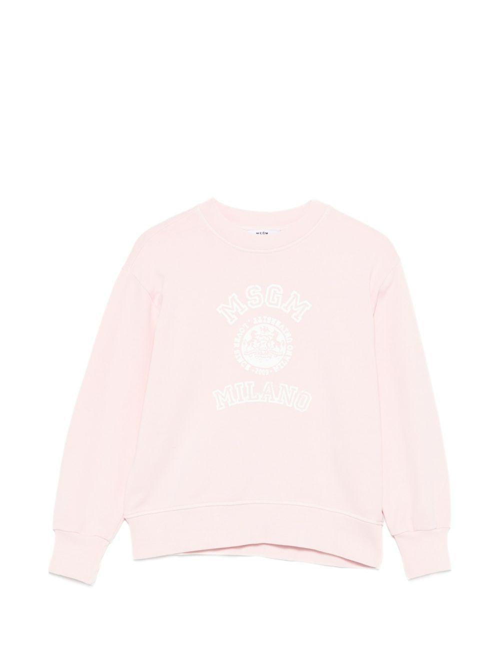 Felpa per bambina MSGM Kids rosa con stampa sul davanti S6MSJUSW053 MS076 MSGM KIDS