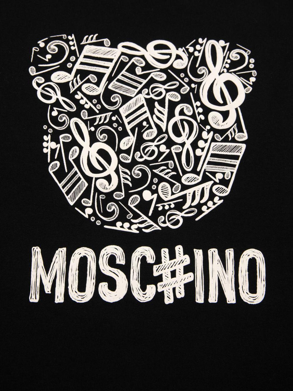 Felpa per bambino Moschino Kids nero con stampa bear HMF099LDA58 60100 MOSCHINO KIDS