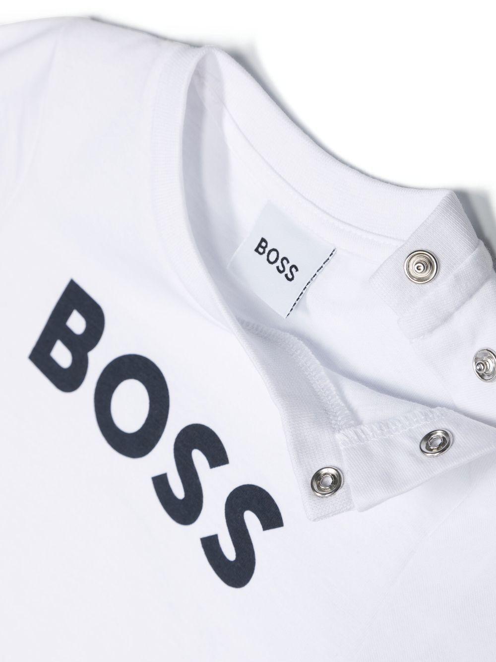 T-shirt per neonato BOSS Kidswear bianco con stampa J05P12 10P BOSS KIDS