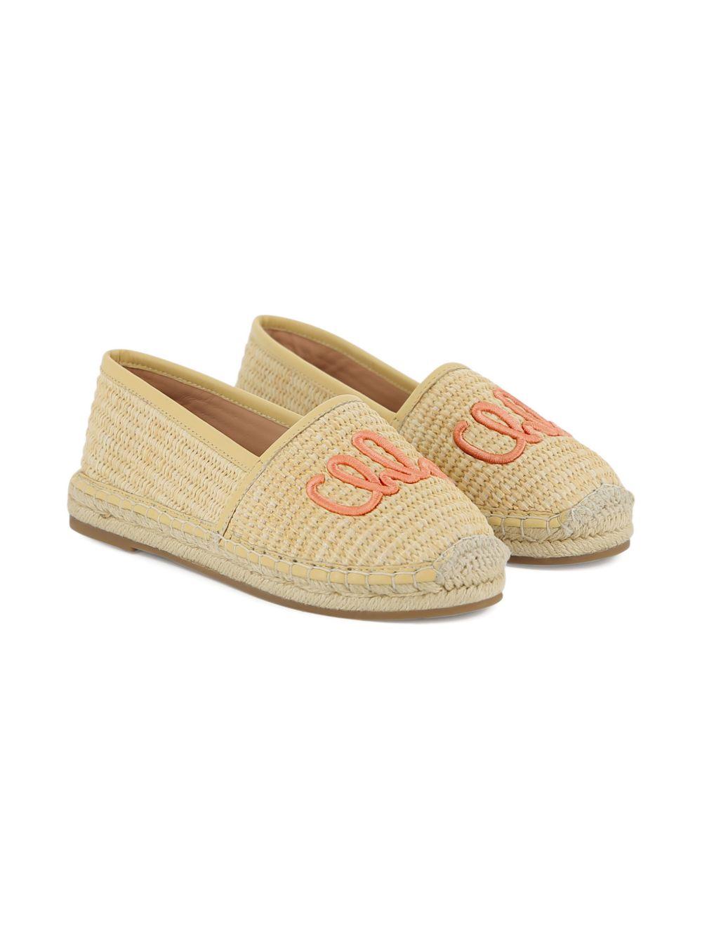 Espadrilles per bambina Chloé Kids beige con ricamo C20882 43A CHLOE' KIDS