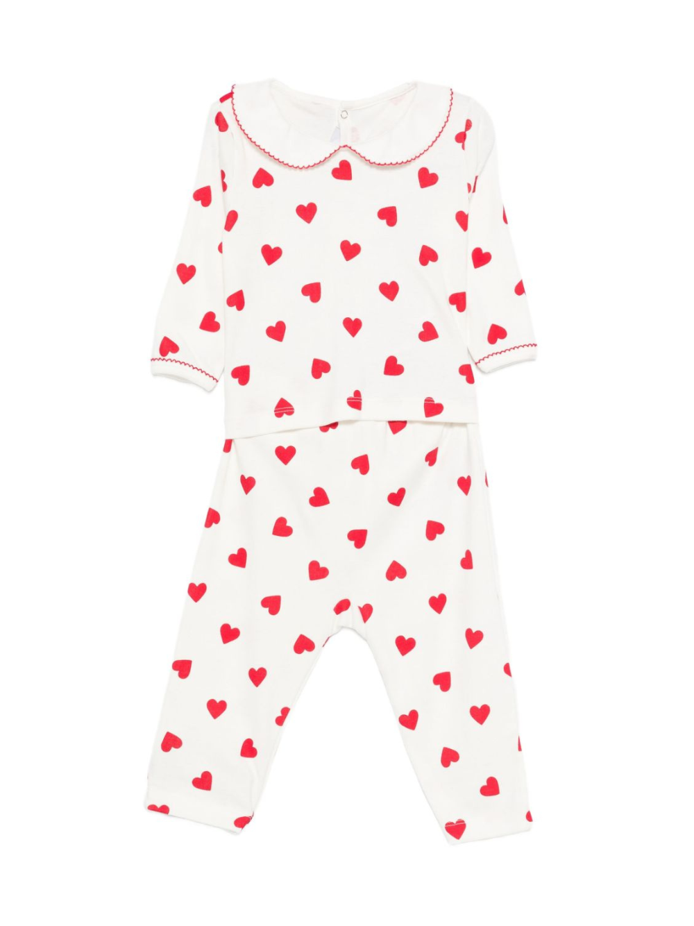 Tutina per neonati Petit Bateu bianca con stampa con cuore A0DRL 01 PETIT BATEAU