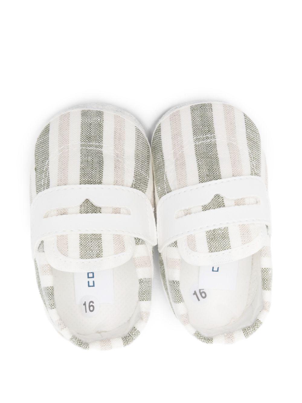 Scarpe primi passi per neonato Colorichiari bianco e verde a righe MN958467 4878 35 COLORICHIARI