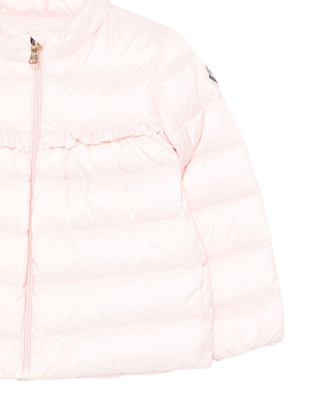 Piumino Nazife per neonata Moncler Enfant rosa con finiture con ruches L19511A00008597YF 503 MONCLER ENFANT