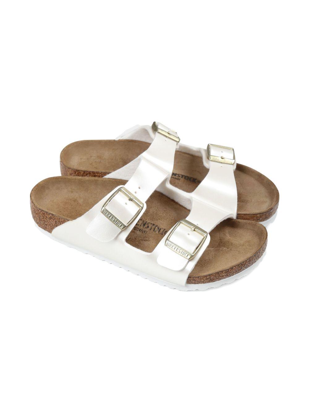 Ciabatte per bambina Birkenstock Kids Arizona bianche con doppia chiusura con fibbia 1029456 PEARL BIRKENSTOCK